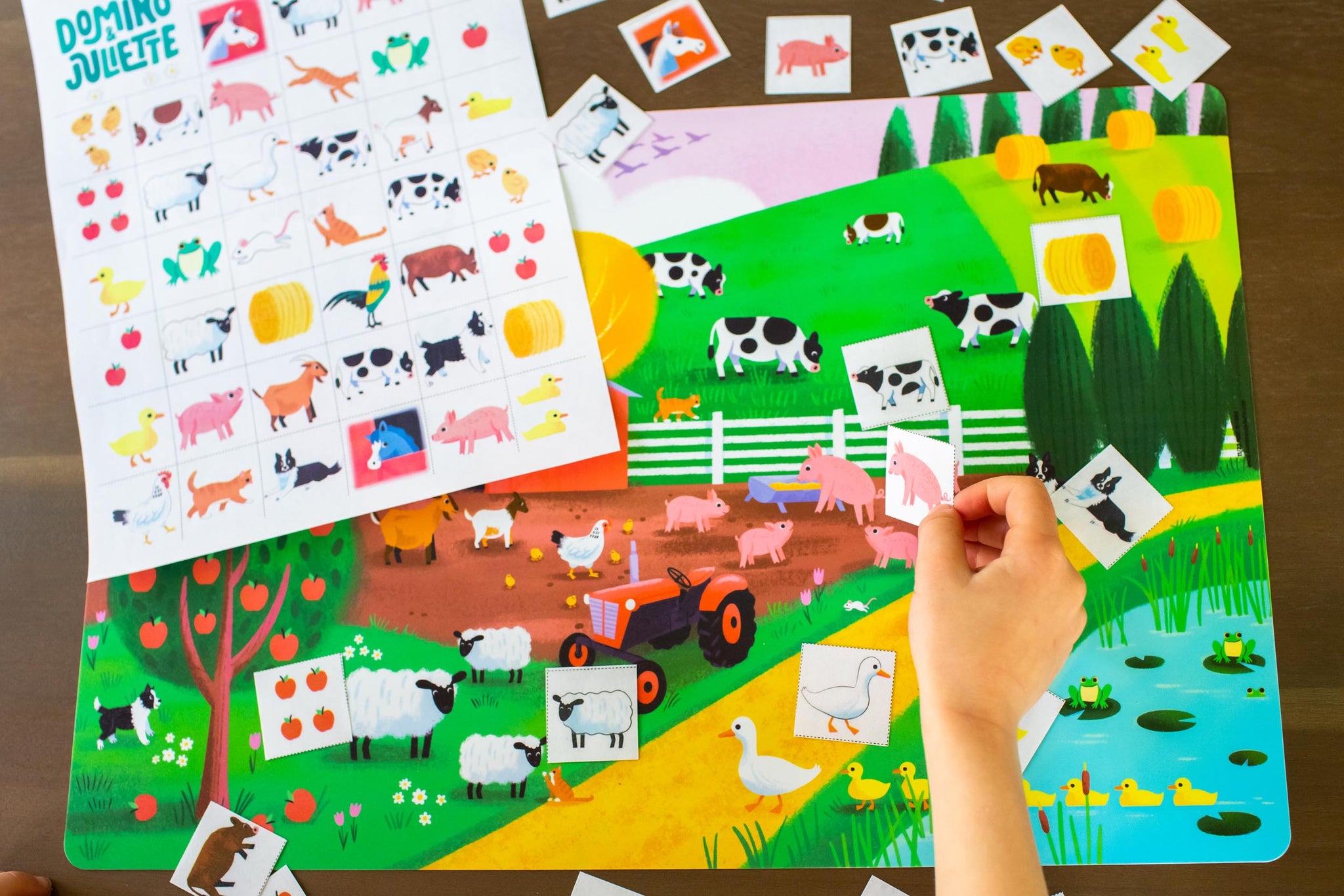 On the Farm Placemat, Farm Animal Placemats, Children's Placemat, Educational Tool for Kids at Mealtime, Farm placemats, Kindergartner-friendly activity mat with farm theme, Placemat designed for 2-year-olds with fun farm imagery, Toddlers playing and learning on farm-themed placemat, Engaging and educational farm-themed placemat for 3-year-olds, Placemat with fun farm activities for preschoolers, Engaging and entertaining placemat activities for young kids with farm animals