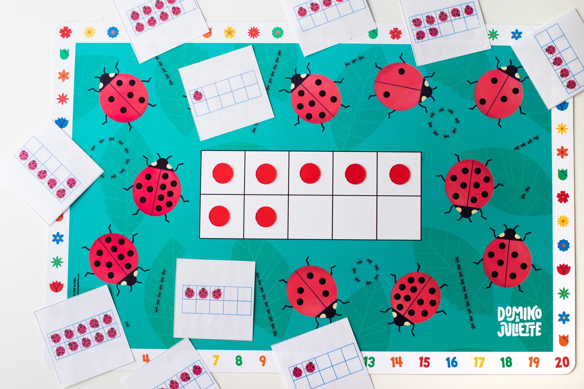 Counting Rocks Placemats Math Basics Learning Placemat Bundle for Kids (3 Levels) – Domino ...