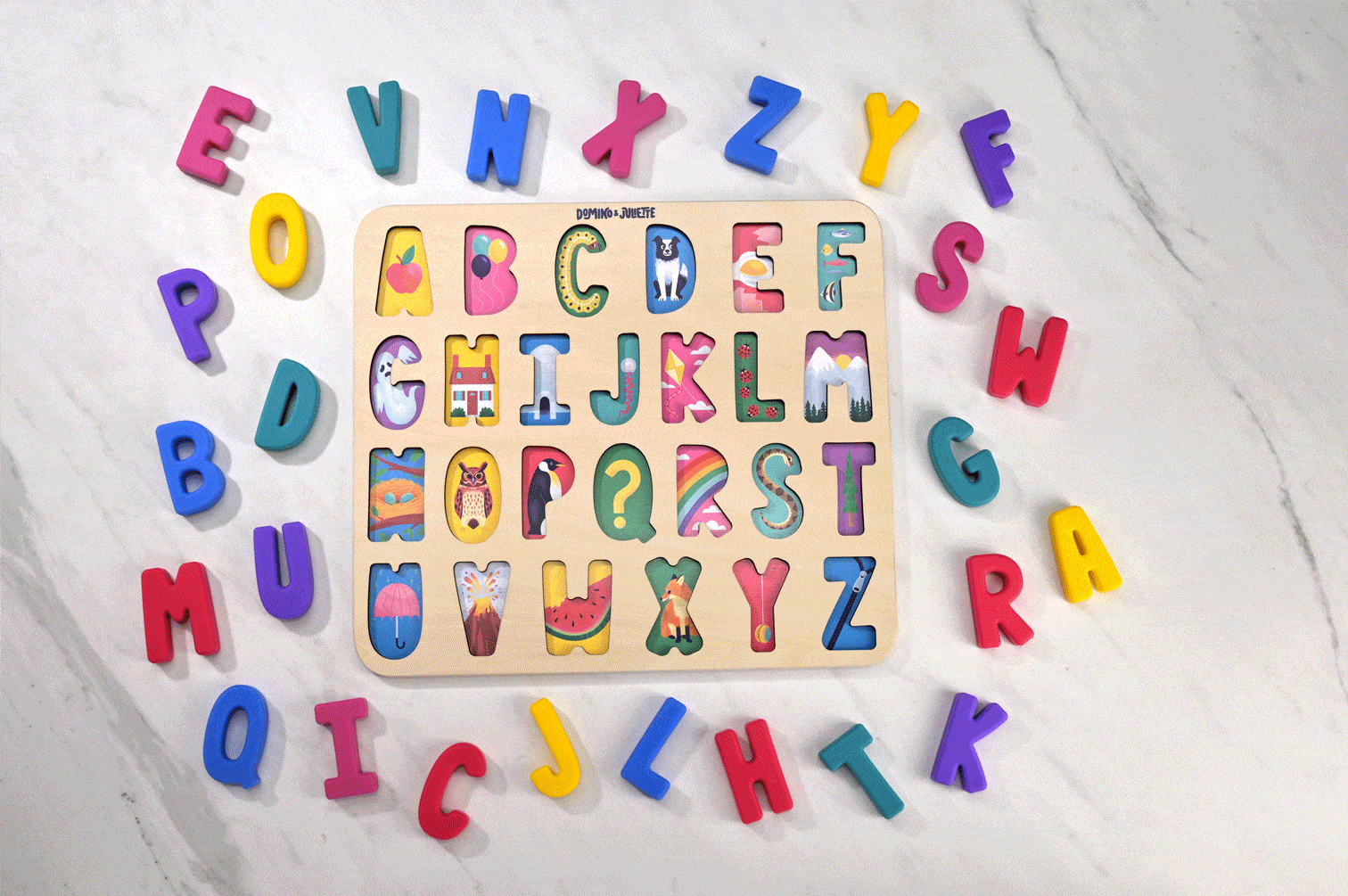 ABC Find & Fit Puzzle | Domino & Juliette ABC Find & Fit Puzzle | Domino & Juliette