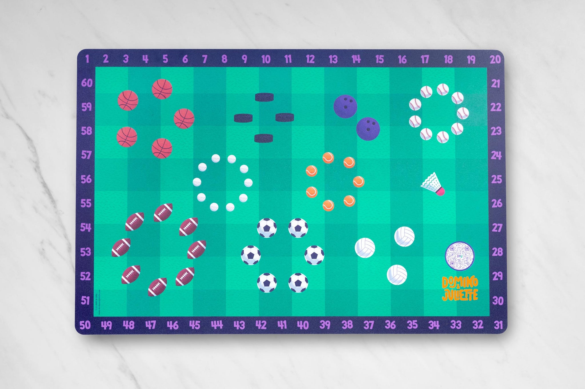 Double-Sided Counting Learning Placemat for Toddlers – Domino & Juliette