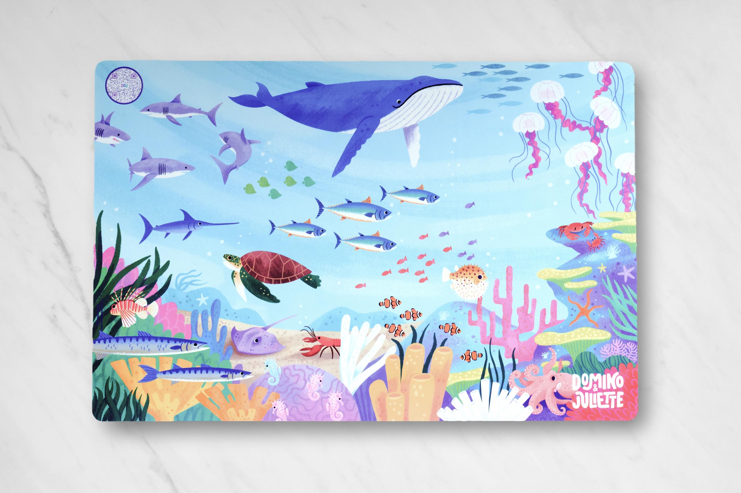 Under the Sea Placemat, Image of the Under the Sea Placemat, Ocean Placemats, Preschool and kindergarten activities, Sea creature placemat, ocean placemat, Placemat for toddler language development