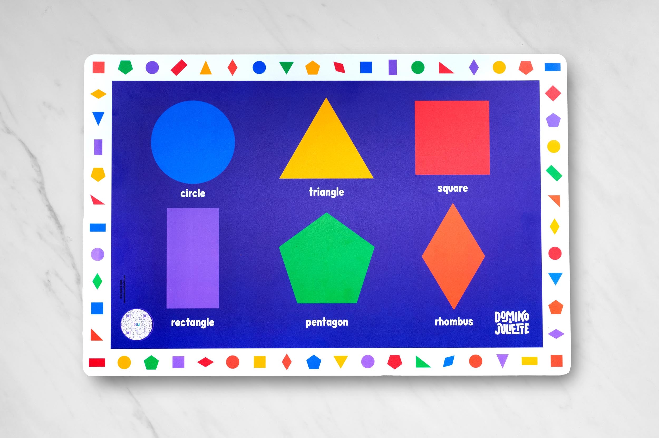 Shapes Placemat for Kids, Large and Bold Shapes on Placemat for Shape Recognition, Endless Education Opportunities with our Shapes Placemat, Placemat for Kindergartners, Shapes Placemat, Shape Placemat, Placemat Shapes, Placemat Shape