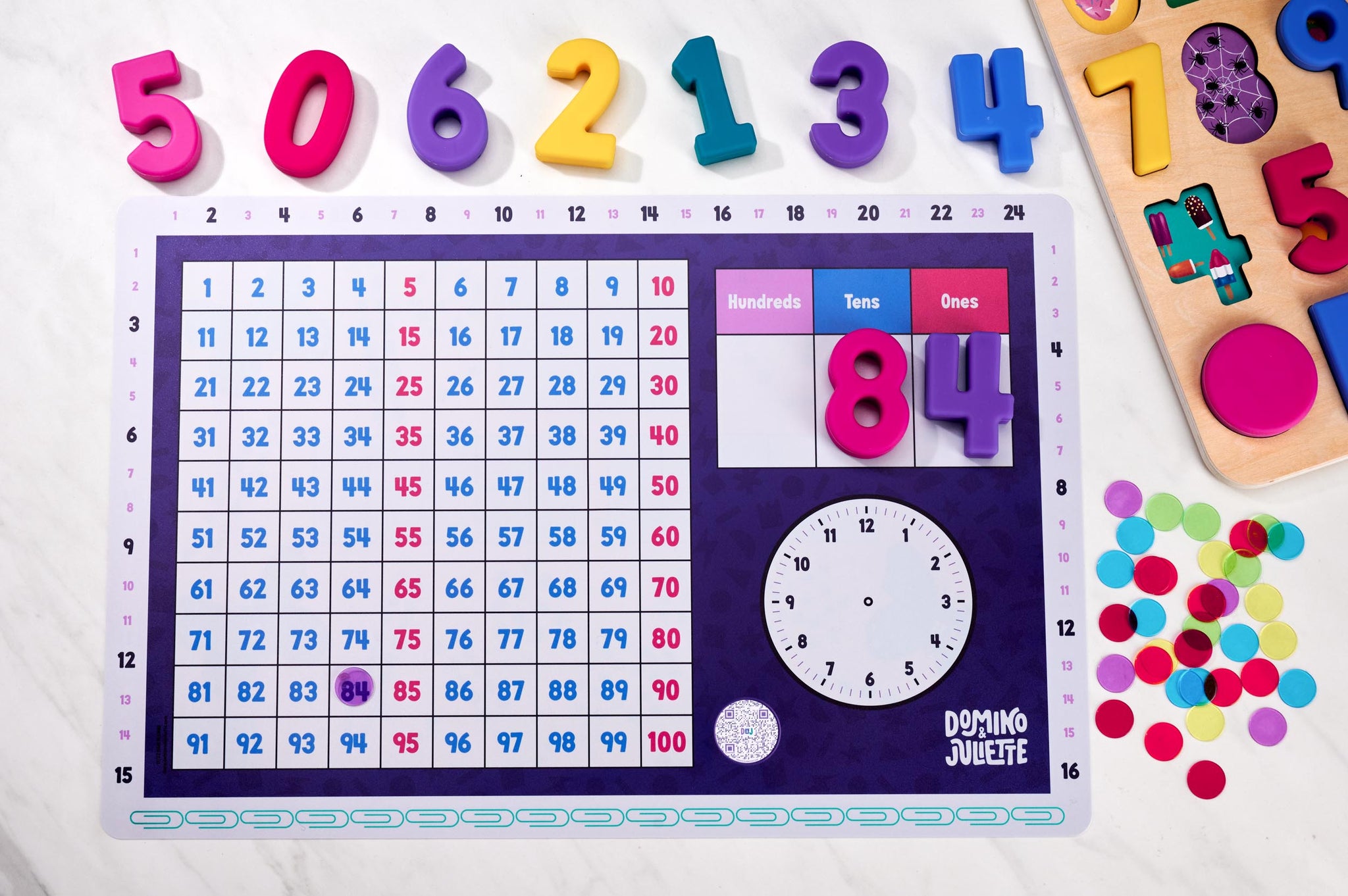 1st–3rd Grade Math Basics Learning Placemat – Domino & Juliette