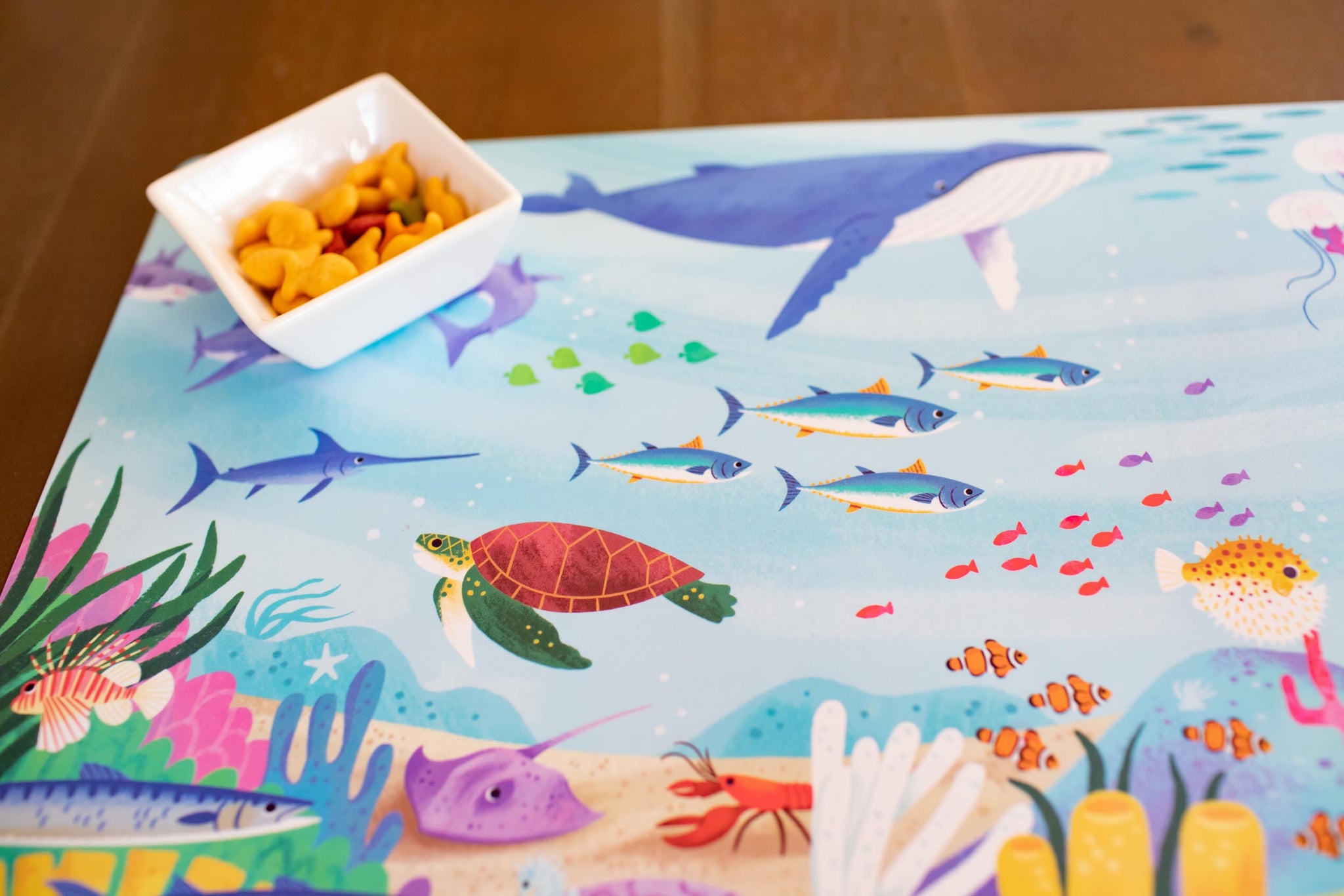 Under the Sea Placemat, Image of the Under the Sea Placemat, Ocean Placemats, Preschool and kindergarten activities, Sea creature placemat, ocean placemat, Placemat for toddler language development