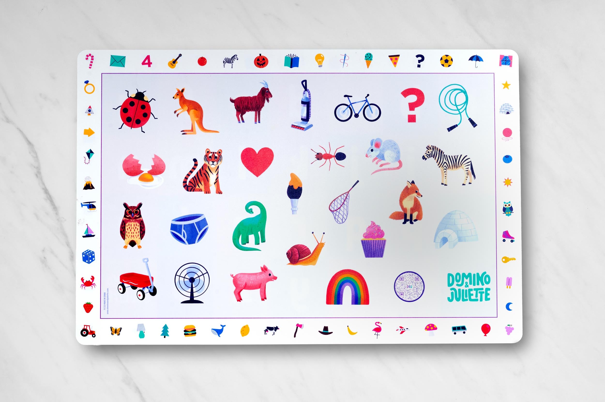 Phonics Placemat, Phonics Placemats, Phonics Sounds, Phonics Words, double-sided phonics placemat, alphabet letters placemat, phonics images on placemat, durable placemat for kids, easy to clean placemat for kids, educational activities for kids, placemats for children ages 6 months to 7 years
