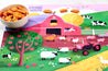 On the Farm Placemat, Farm Animal Placemats, Children's Placemat, Educational Tool for Kids at Mealtime, Farm placemats, Kindergartner-friendly activity mat with farm theme, Placemat designed for 2-year-olds with fun farm imagery, Toddlers playing and learning on farm-themed placemat, Engaging and educational farm-themed placemat for 3-year-olds, Placemat with fun farm activities for preschoolers, Engaging and entertaining placemat activities for young kids with farm animals