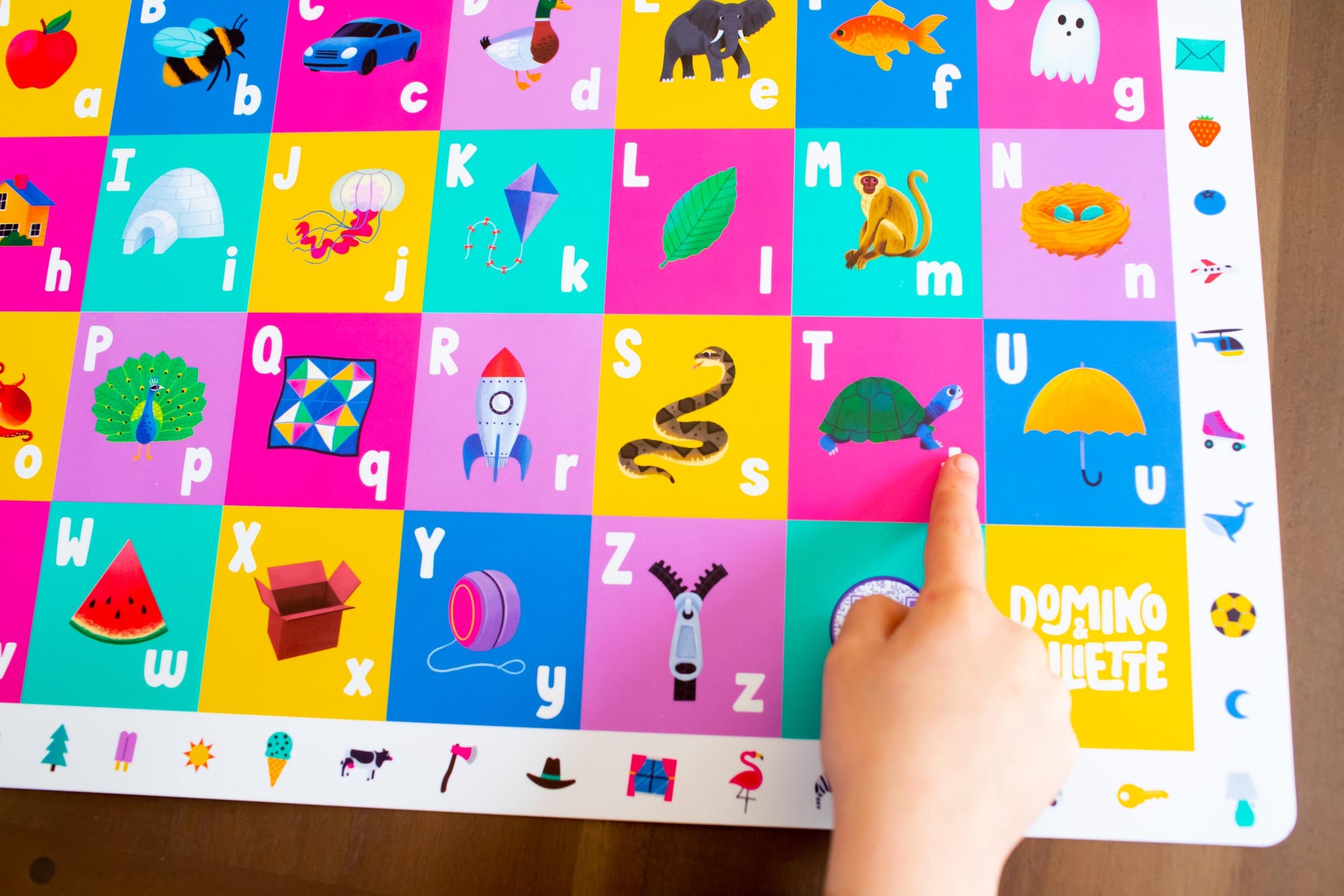 Phonics Placemat, Phonics Placemats, Phonics Sounds, Phonics Words, double-sided phonics placemat, alphabet letters placemat, phonics images on placemat, durable placemat for kids, easy to clean placemat for kids, educational activities for kids, placemats for children ages 6 months to 7 years