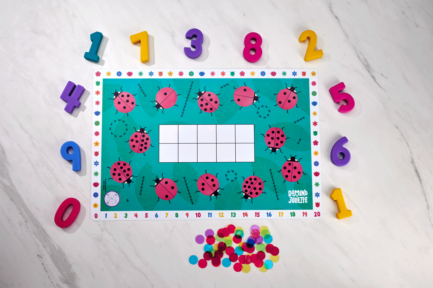 250 Gettoni Per Bingo 1 Pollice &ndash; Rosso E Blu, Per Conteggio E Apprendimento Matematica